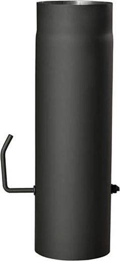 Füstcső pillangószeleppel 130 mm, 500 mm hossz, fekete