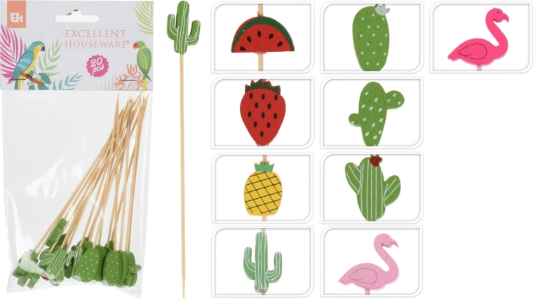 Dekoratív bambusz fogpiszkálók 12 cm – 20 darabos készlet