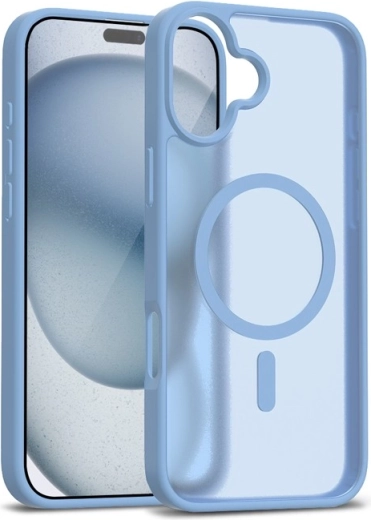 hibrid matt mágneses magsafe tok iPhone 17-hez – kék