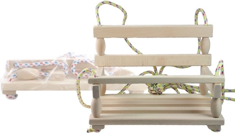 Fából készült függő hintaszék gyerekeknek, natúr