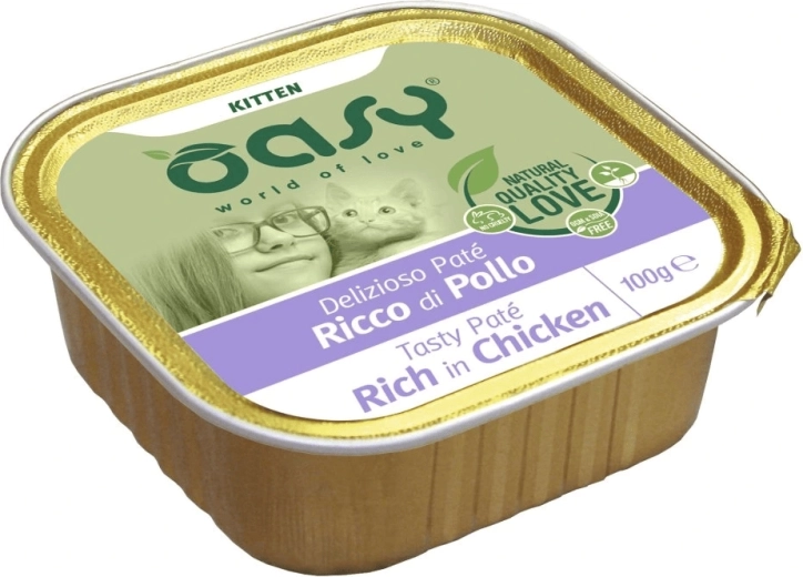 Oasy Tasty Pate pástétom kölyökmacskáknak csirkével 100 g