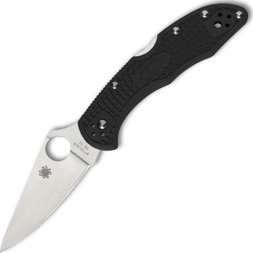 Spyderco Delica 4 – fekete EDC zsebkés sík leélezéssel, VG-10, FRN markolat