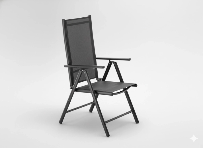 Összecsukható alumínium kerti szék, szürke 66 × 56 × 107 cm