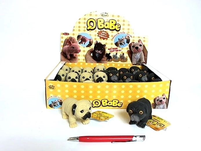 Dekoratív pöttyös bulldog figura 10 cm