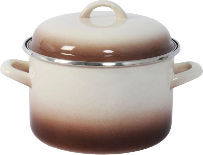 Zománcozott fazék fedővel 20 cm, 4 l CAPUCCINO