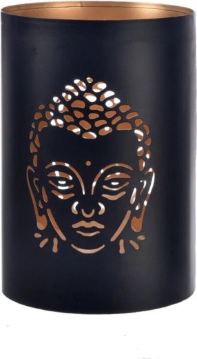 Buddha gyertyatartó fekete-arany 12 × 12 × 18 cm