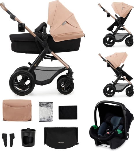 Kinderkraft MOOV 2 AIR kombinált babakocsi 3 az 1-ben sand beige