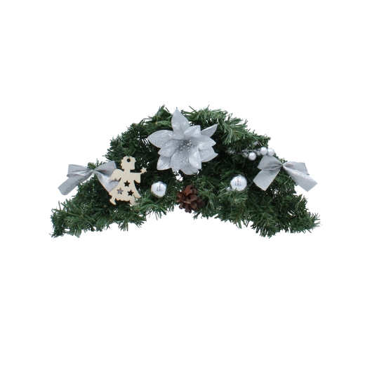 Függő karácsonyi dekoráció 46 cm, ezüst