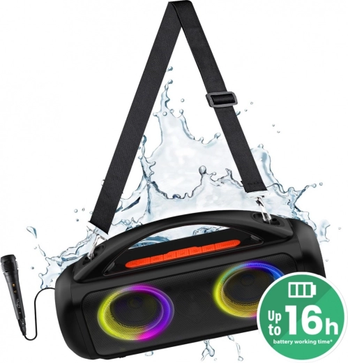Media-Tech Power Audio Pro MT3184 hordozható Bluetooth hangszóró karaoke-val és LED RGB-vel