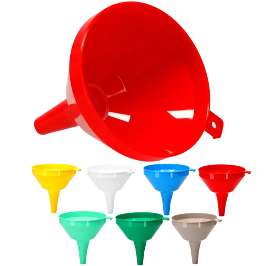 Nagy műanyag tölcsér szűrővel, 16 cm