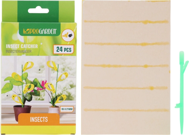 Ragacsos lapok kártevők ellen 9,5 × 2,1 cm tartókkal