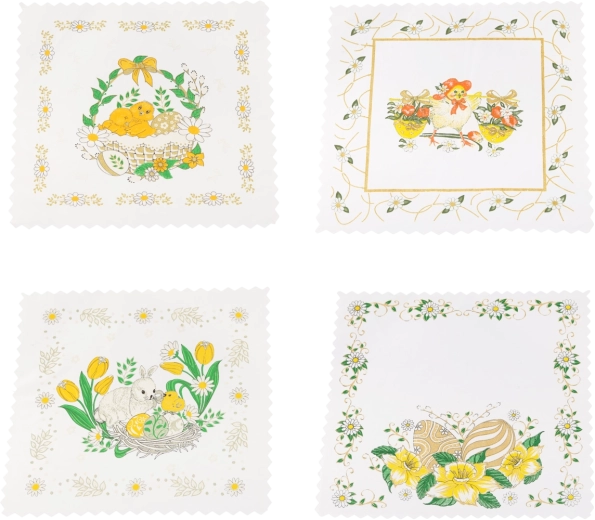 Húsvéti sereta 36 × 36 cm pamutból és poliészterből, fekete sárga akcentusokkal