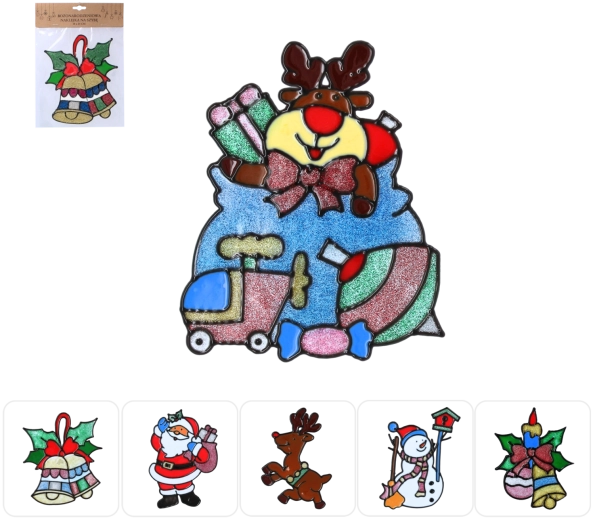 Karácsonyi ablakmatricák 18 × 25 cm – 12 db-os készlet, 6 motívum