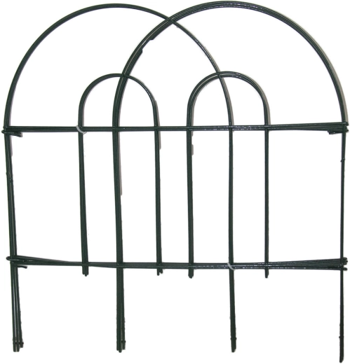 Zöld felületű fém kerti szegély 45 × 300 cm (7 elem)