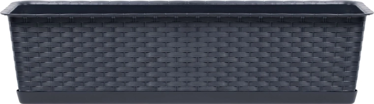 Ratolla Case virágláda tálcával, 49 cm, antracit