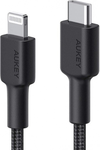 Nylon Lightning–USB‑C kábel, fekete, 2 m