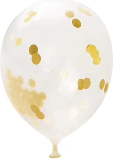 Konfettis lufi – arany, 30 cm, 5 db