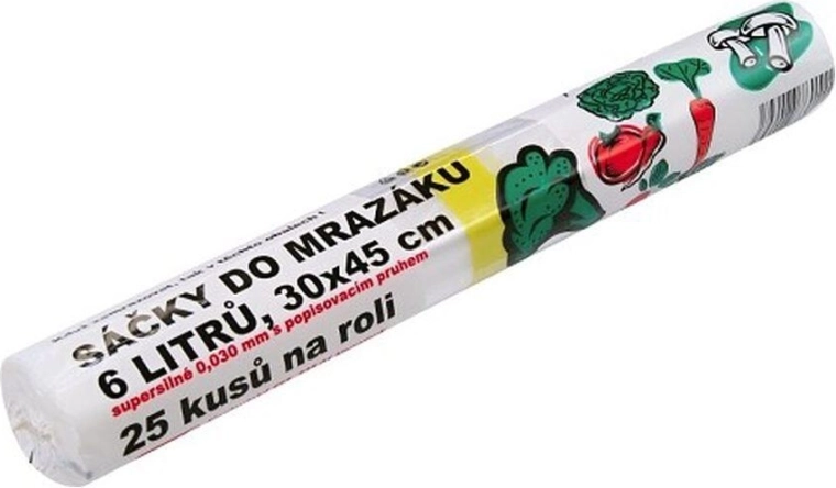 Fagyasztózacskók feliratozható csíkkal 6 l, extra erős (25 db)