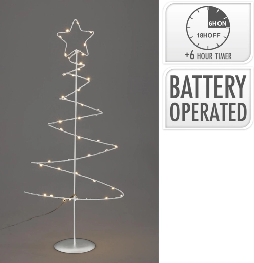 Dekoratív LED-es fa alakú világítás, fehér, 53 cm