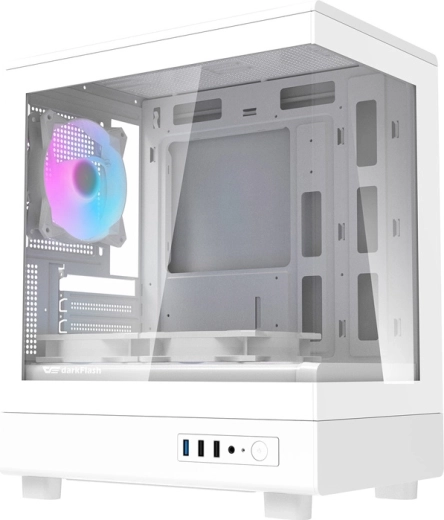 DarkFlash DB330M mini torony számítógépház (fehér) ARGB ventilátorokkal