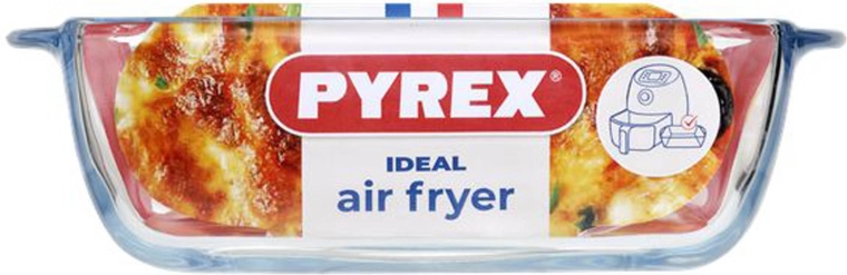 Pyrex 1 l üveg tál forrólevegős sütőhöz, bórszilikát üveg