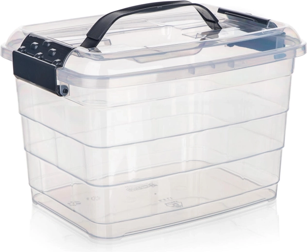 VILARD tárolódoboz 8,5 l fedéllel és fogantyúval, átlátszó