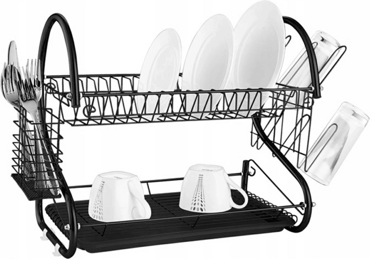 Kétszintes fekete edényszárító