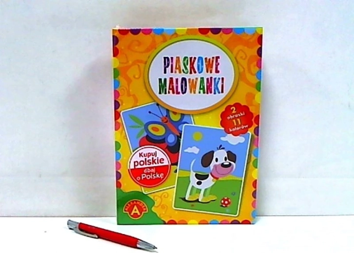 Homokfestés – kutya és pillangó
