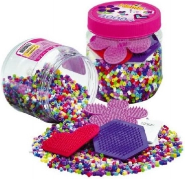 Vasalható gyöngyök 4000 db alátétekkel és kiegészítőkkel műanyag dobozban