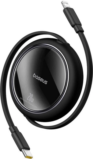 Baseus Free2Pull USB-C – Lightning 20W 1m fekete visszahúzható töltőkábel