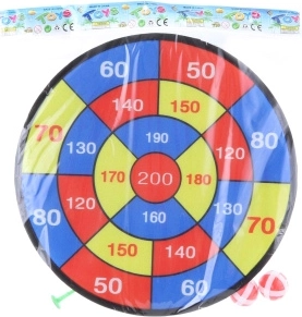 Tépőzáras célzótábla labdákkal és nyilakkal