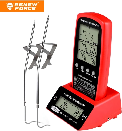 Renew Force digitális konyhai húshőmérő adóval és 2 szondával – 1 db