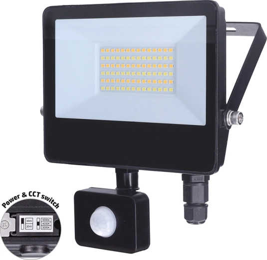 Solight TOP LED reflektor mozgásérzékelővel, 30 W, 3CCT, IP65
