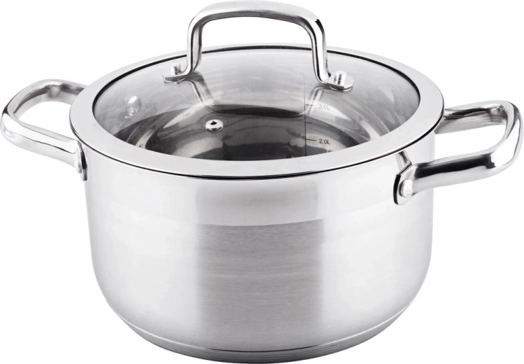Lamart Prestige edény üvegfedővel, 4,6 l, 22 cm