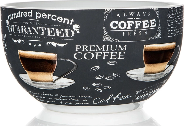 Kerámia tál 550 ml 13 cm 100 Percent – fehér, kávé mintával