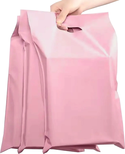 Rózsaszín futártasakok füllel 500 × 600 + 70 mm, 50 db