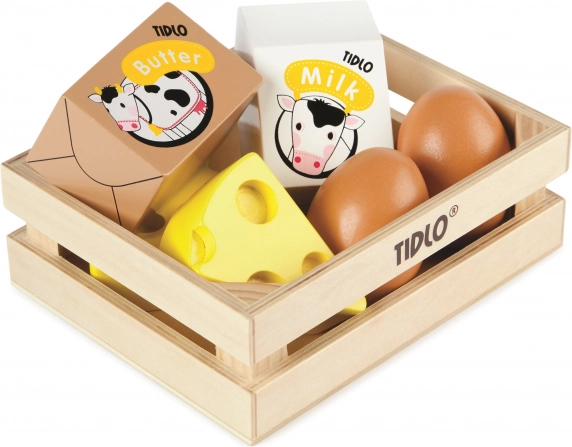 Tidlo fa ládika tejtermékekkel és tojásokkal