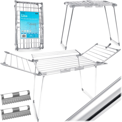 Massido Lina 22 m rozklatható rozsdamentes acél ruhaszárító állvány