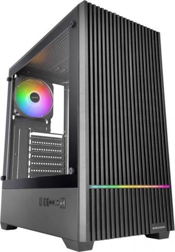Mars Gaming MC-Quantum fekete ATX gamer PC ház 4 ventilátorral