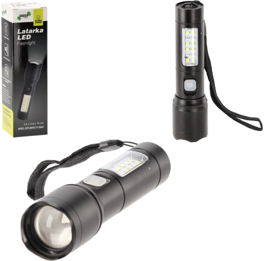 Zseblámpa USB‑C-vel, 7 üzemmóddal, pont- és szórt fény