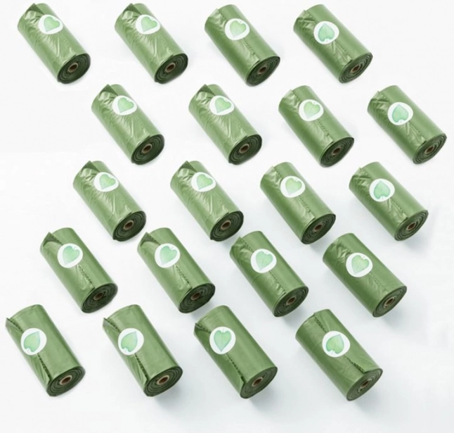 Biológiailag lebomló kutyaürülék-gyűjtő zacskók, 20 tekercs