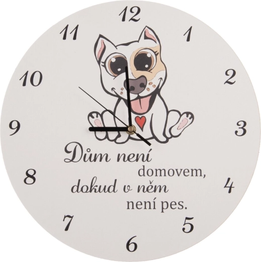 DOG HOME fehér falióra 34 cm
