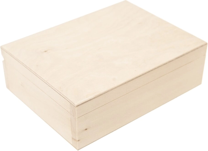 Bézs fa tárolódoboz 20 × 15 × 7 cm