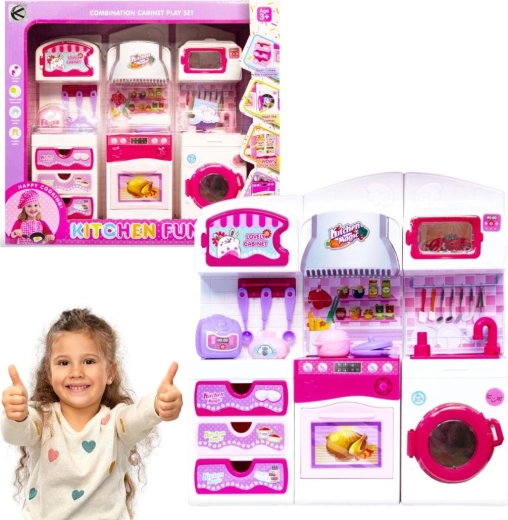 Rózsaszín konyhai bútor szett babáknak – 1 db