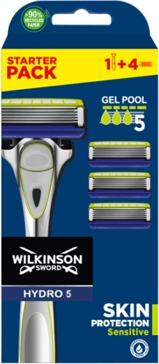 Wilkinson Hydro 5 Skin Protection Sensitive férfi borotva + 4 fejkészlet