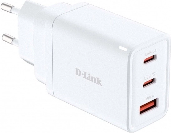 D-Link GaN töltő 65 W, 2× USB-C és 1× USB-A