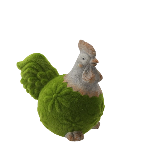 Húsvéti kerámia zöld tyúk figura 23,5 × 15,5 × 23,5 cm