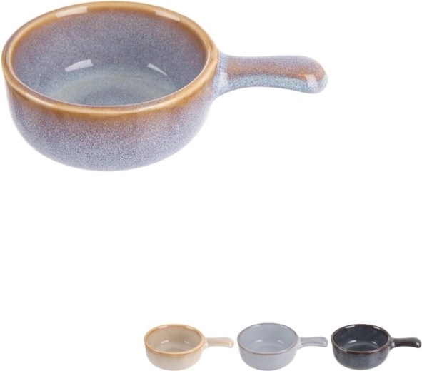 Porciózós sütőtál fogantyúval 7 cm, színes mix