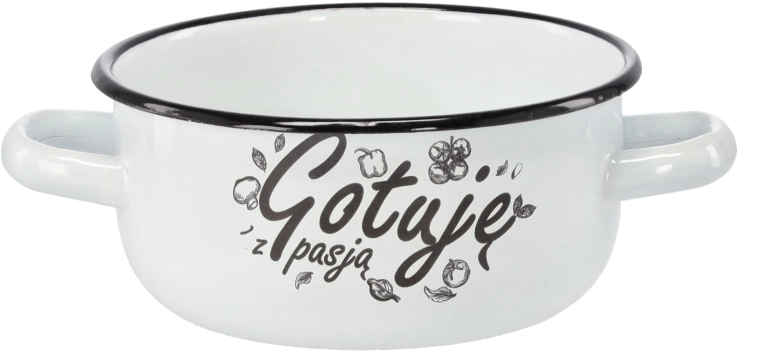 Zománcozott lábas két füllel, 1,5 l, 15 cm, fehér – Szenvedéllyel főzök