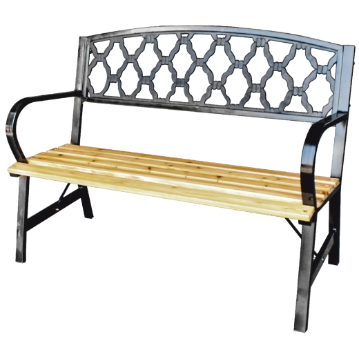 Garden Line kerti pad 120 cm díszes háttámlával